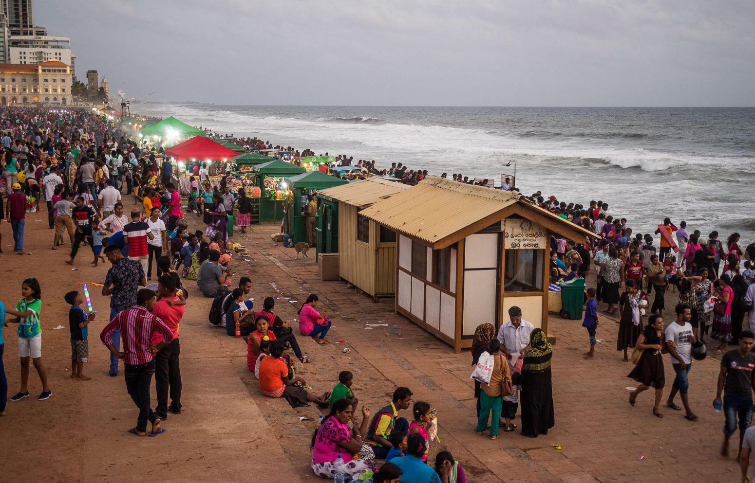 Sunday evening on Galle Face, Colombo, Sri Lanka